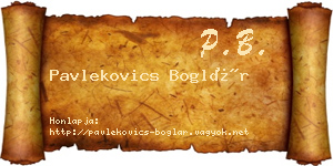 Pavlekovics Boglár névjegykártya
